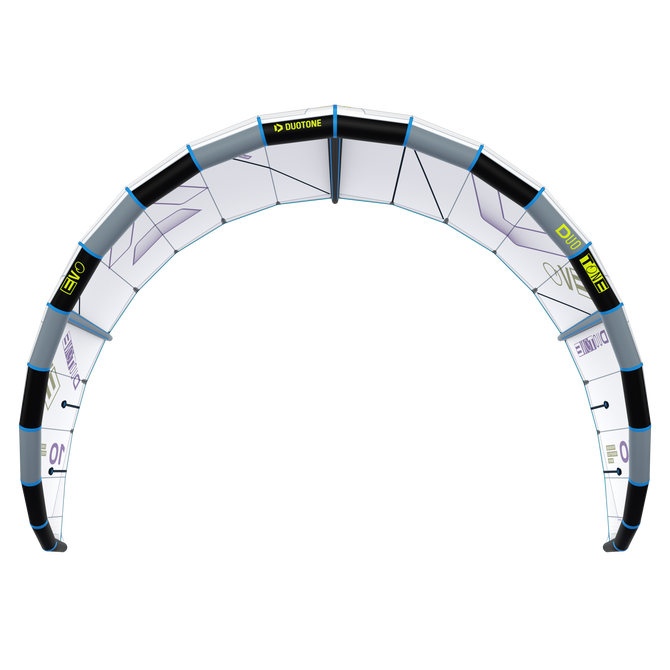Duotone Evo Concept Blue LEI Kite 10m in weiß, grau und blau