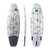 Tabla de kitesurf direccional Duotone Whip D/LAB en gris claro y blanco con gráfico de carbono, configuración thruster