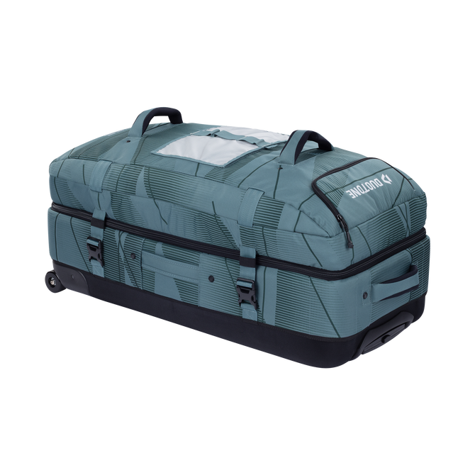 Duotone Travelbag mala de viagem com rodas em verde ardósia com estampado geométrico