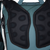 Duotone Daypack 40l detalhe do painel traseiro em malha 3D respirável em preto e azul-petróleo