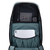 Interior da Duotone Daypack 40l com compartimento acolchoado para portátil e bolso em malha em antracite e verde-azulado