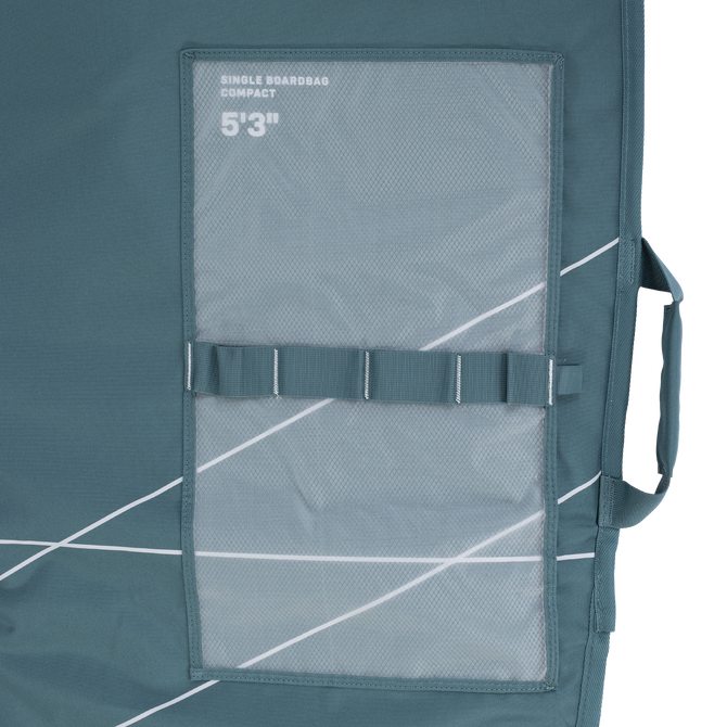 Duotone Single Boardbag Compact 5'3" in teal ardesia con tasca frontale in rete