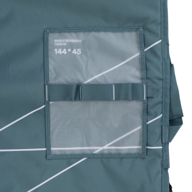 Duotone Single Twintip boardbag 144×45 cm in teal ardesia con tasca in rete e maniglie