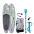 Duotone Alfa Air WS inflatable SUP windsurf package in sage green and purple with paddle, pump, bag and leash