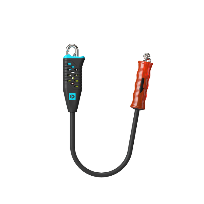 Duotone Kite-Sicherheitsleine mit Schnellauslöser in schwarz, cyan und rot