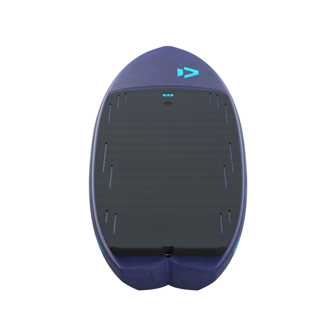 Duotone Crush SLS wing foil board 4'2'' in navy blue and dark grey top deck view