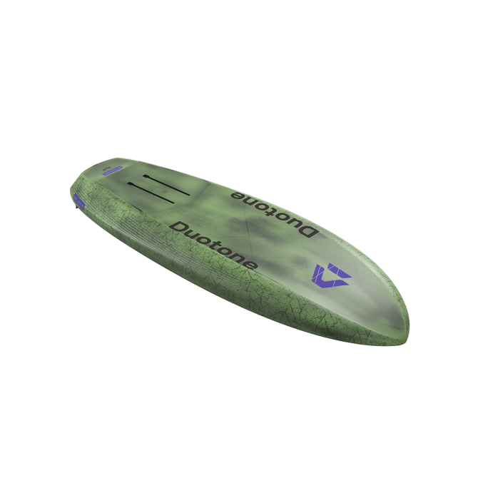 Planche de wing foil Duotone Trace SLS en vert olive, vue trois quarts