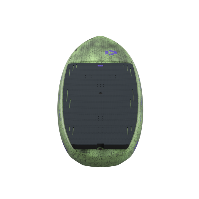 Planche de wing foil Duotone Trace SLS vue dessus en vert olive et gris anthracite
