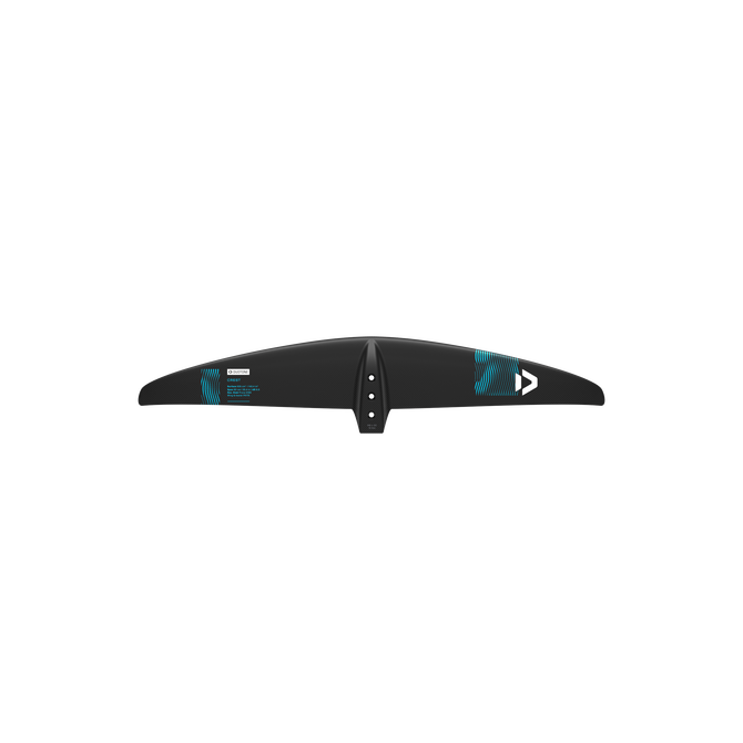 Duotone Crest SLS front wing 800 in matte black with teal accents back view