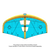 Ala foil Duotone Unit D/LAB in cyan e giallo – vista posteriore