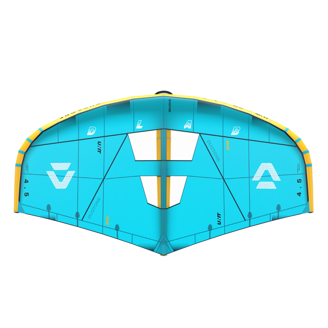 Duotone Unit D/LAB foil wing 4,5 m² in ciano e giallo