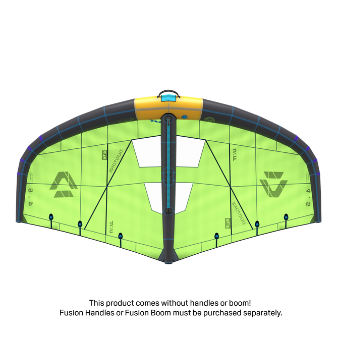 Duotone Unit SLS Foilwing 2.4m in limonengrün und anthrazit Rückansicht