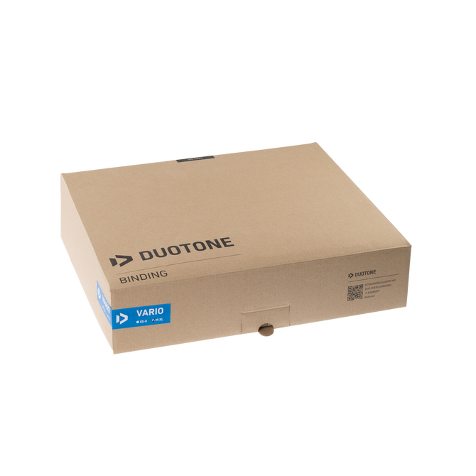 Packaging du binding de kitesurf Duotone Vario combo en tailles XS-S et M-XL