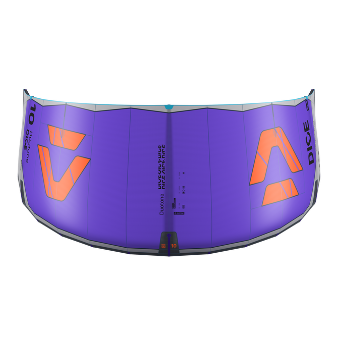Duotone Dice SLS LEI kite 10m in electric purple and orange – top view