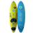 Duotone Cosmic 3 D/LAB windsurf wave board in chartreuse and sky blue, deck and hull view