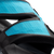 Détail du système de pad et sangles de la planche de kite twin-tip Duotone Entity 360 en noir et cyan