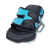 Fixation souple Duotone NTT 360 pour kiteboard taille L en noir et cyan avec platine rotative 360°