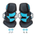 Duotone NTT 360 set de fixations kiteboard pad et sangles en noir et cyan