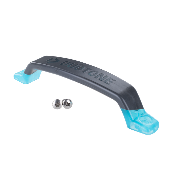 Asa de kiteboard Duotone Jaime Concept Blue en gris oscuro y cyan con tornillos de montaje
